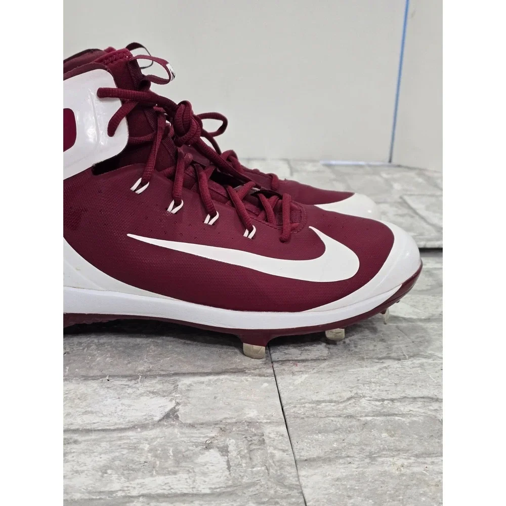 Nike Alpha Huarache Men's 13.5 Elite Metal Baseball Cleats Red 923428-612 Maroon